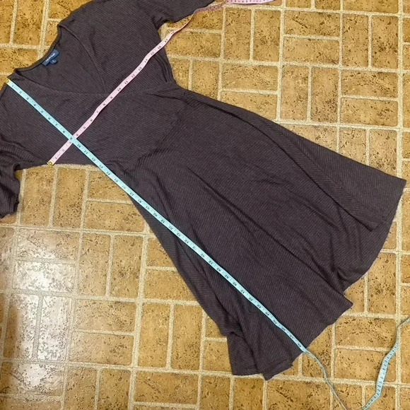 Modcloth Gray Ribbed Knit Faux Wrap Dress - Picture 14 of 14